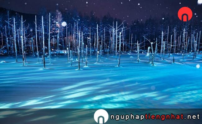 Các địa điểm du lịch ở Hokkaido - Hồ Aoiike mùa đông