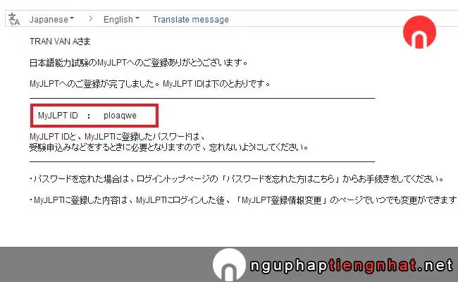 Cách đăng ký tài khoản JLPT ở Nhật Bản bước 10